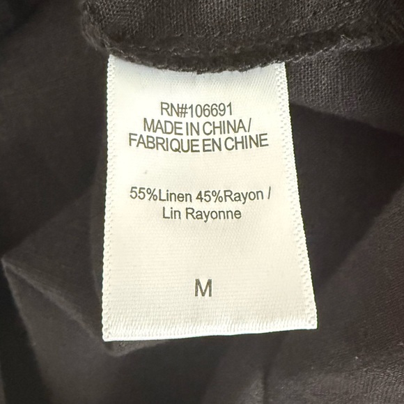 YFB Young Fabulous And Broke Black Linen Blend Shirt Dress Button Down Tab - Picture 7 of 7